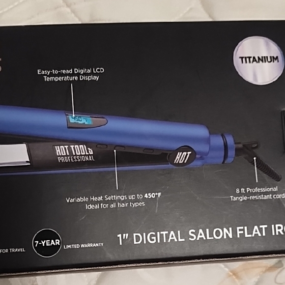 NWT Hot Tools Blue Digital Salon Flat Iron - Picture 5 of 8